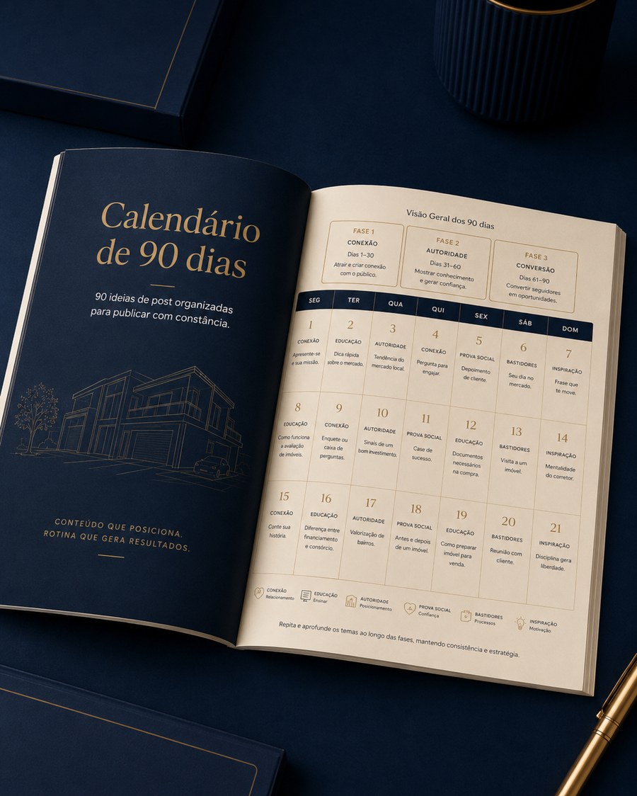 Calendário de 90 dias do kit Vitrine