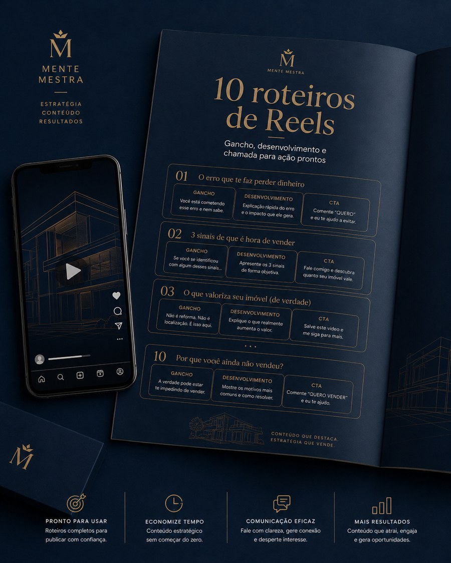 10 roteiros de Reels do kit Vitrine